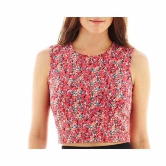 I 🖤 Ronson Floral Crop Ditsy Print Top XL New - Picture 1 of 2